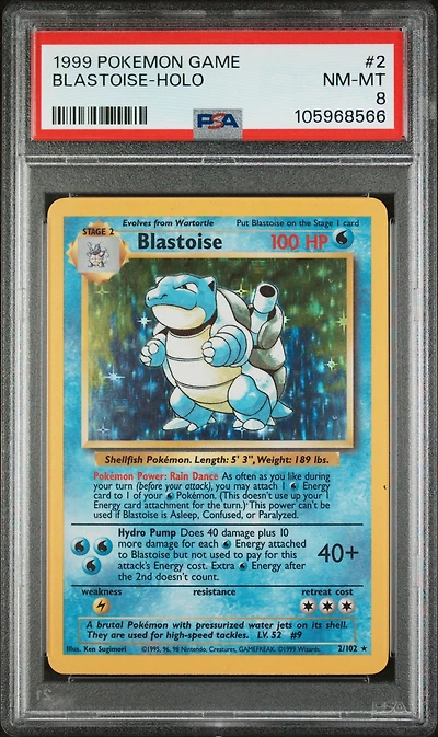 1999 Pokemon Game 2 Blastoise-holo PSA