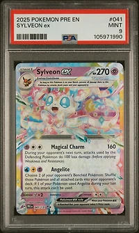 2025 Pokemon Pre En-prismatic Evolutions 041 Sylveon Ex PSA