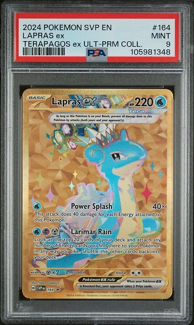 2024 Pokemon Svp En-sv Black Star Promo 164 Lapras Ex Terapagos Ex Ultra-premium Collection PSA