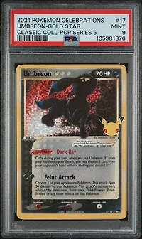 2021 Pokemon Celebrations Classic Collection 17 Umbreon-gold Star PSA
