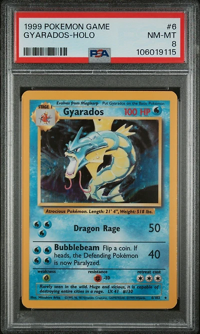1999 Pokemon Game 6 Gyarados-holo PSA