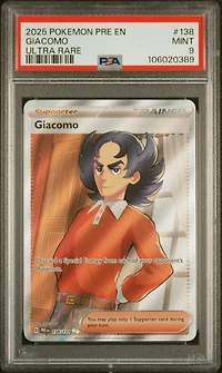 2025 Pokemon Pre En-prismatic Evolutions 138 Giacomo Ultra Rare PSA 9