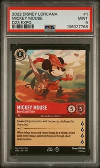 2022 Disney Lorcana Promo 1 Mickey Mouse - Brave Little Tailor D23 Expo PSA 9