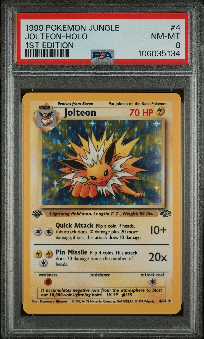 1999 Pokemon Jungle 4 Jolteon-holo 1st Edition PSA
