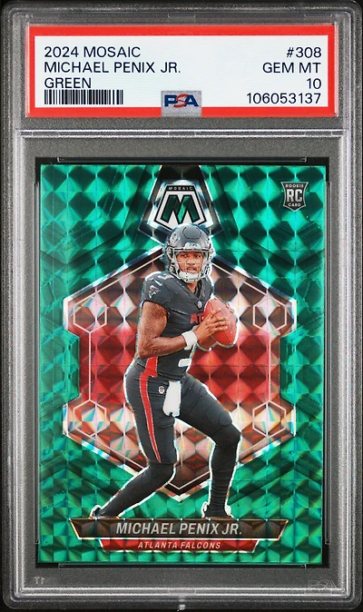 2024 Panini Mosaic 308 Michael Penix Jr. Green PSA 10