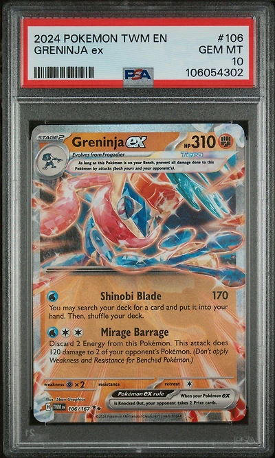 2024 Pokemon Twm En-twilight Masquerade 106 Greninja Ex PSA
