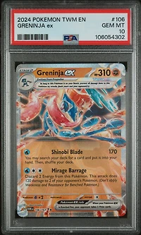 2024 Pokemon Twm En-twilight Masquerade 106 Greninja Ex PSA