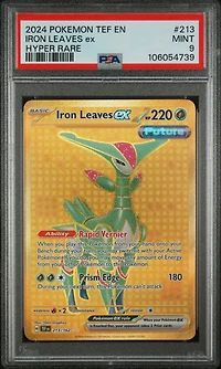 2024 Pokemon Tef En-temporal Forces 213 Iron Leaves Ex Hyper Rare PSA