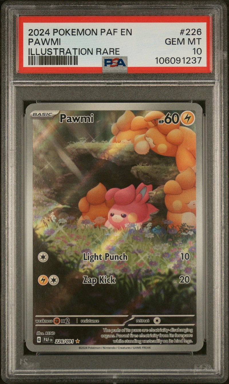 2024 Pokemon Paf En-paldean Fates 226 Pawmi Illustration Rare PSA 10