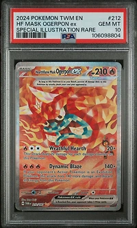 2024 Pokemon Twm En-twilight Masquerade 212 Hearthflame Mask Ogerpon Ex Special Illustration Rare PSA