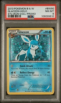 2013 Pokemon Black & White Promo Bw90 Glaceon-holo Sylveon Collection PSA 8