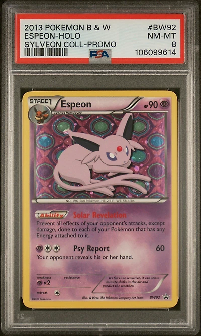 2013 Pokemon Black & White Promo Bw92 Espeon-holo Sylveon Collection PSA 8