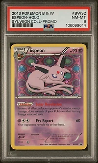 2013 Pokemon Black & White Promo Bw92 Espeon-holo Sylveon Collection PSA 8