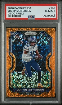 2020 Panini Prizm 398 Justin Jefferson Disco Prizm PSA 10