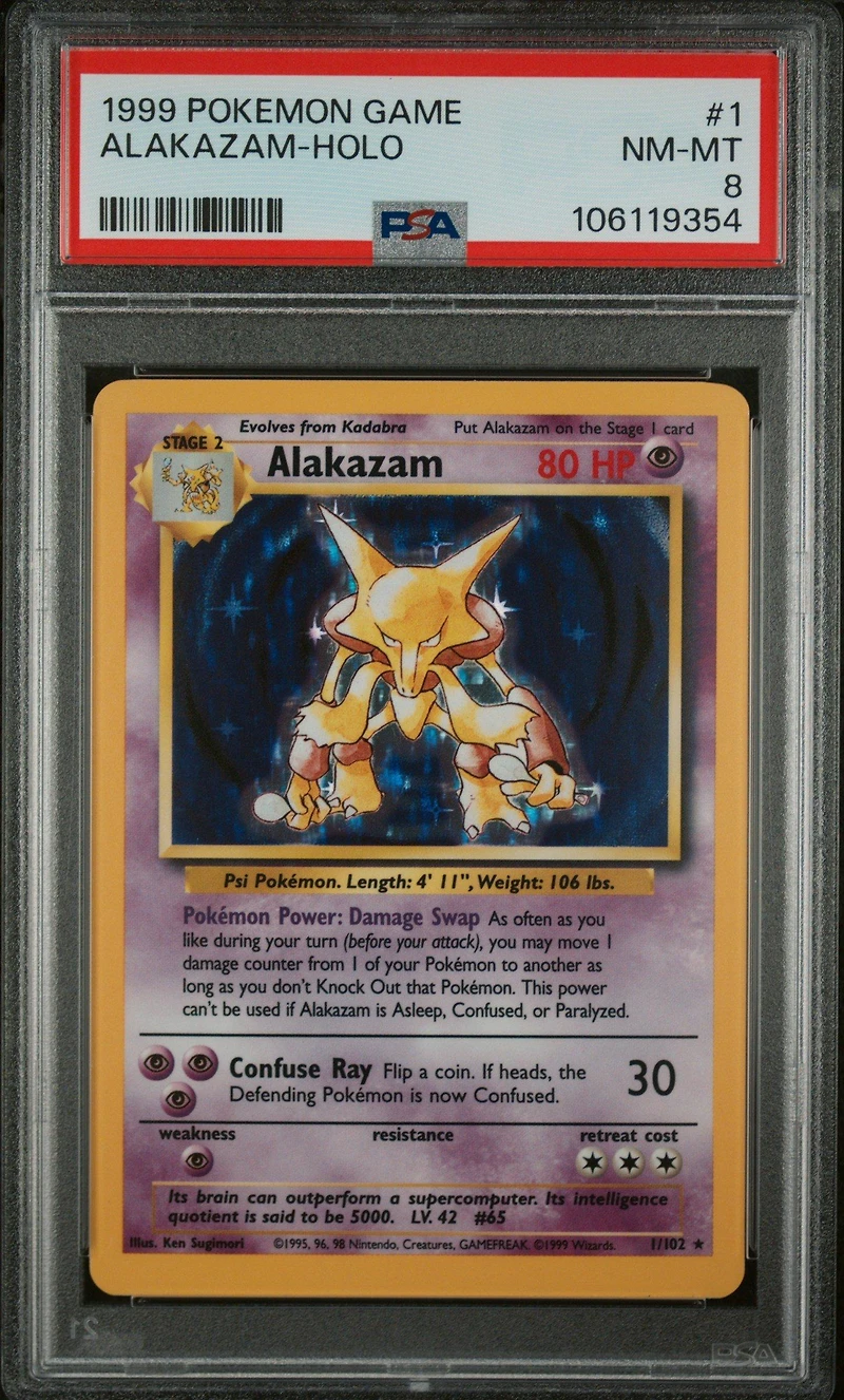 1999 Pokemon Game 1 Alakazam-holo PSA