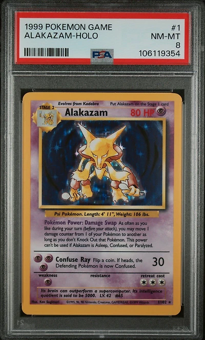 1999 Pokemon Game 1 Alakazam-holo PSA
