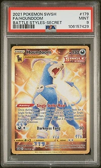 2021 Pokemon Sword & Shield Battle Styles 179 Full Art/houndoom Secret PSA
