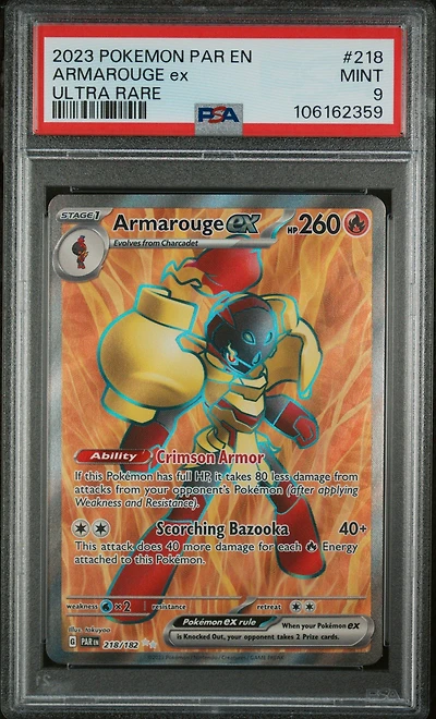 2023 Pokemon Par En-paradox Rift 218 Armarouge Ex Ultra Rare PSA
