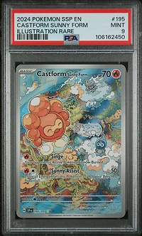 2024 Pokemon Ssp En-surging Sparks 195 Castform Sunny Form Illustration Rare PSA