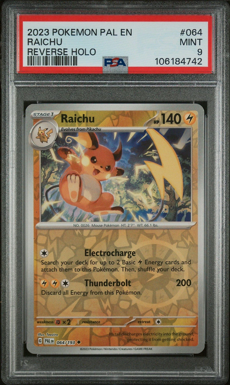 2023 Pokemon Pal En-paldea Evolved 064 Raichu Reverse Holo PSA