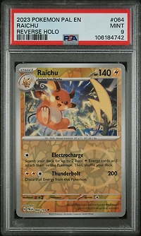 2023 Pokemon Pal En-paldea Evolved 064 Raichu Reverse Holo PSA
