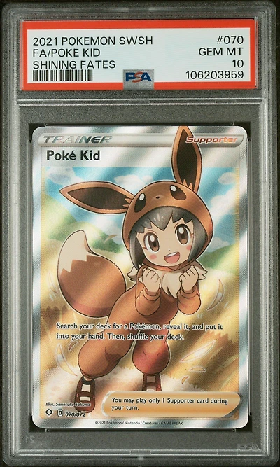 2021 Pokemon Sword & Shield Shining Fates 070 Full Art/poke Kid PSA
