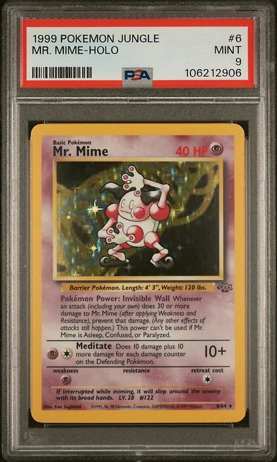 1999 Pokemon Jungle 6 Mr. Mime-holo PSA