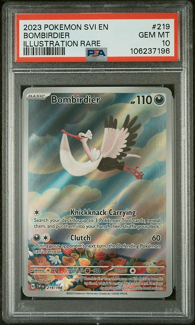 2023 Pokemon Svi En-scarlet & Violet 219 Bombirdier Illustration Rare PSA 10