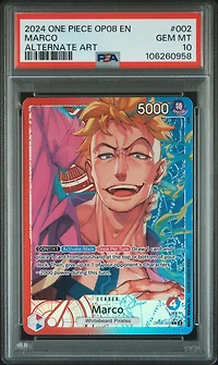 2024 One Piece Op08-two Legends 002 Marco Alternate Art PSA 10