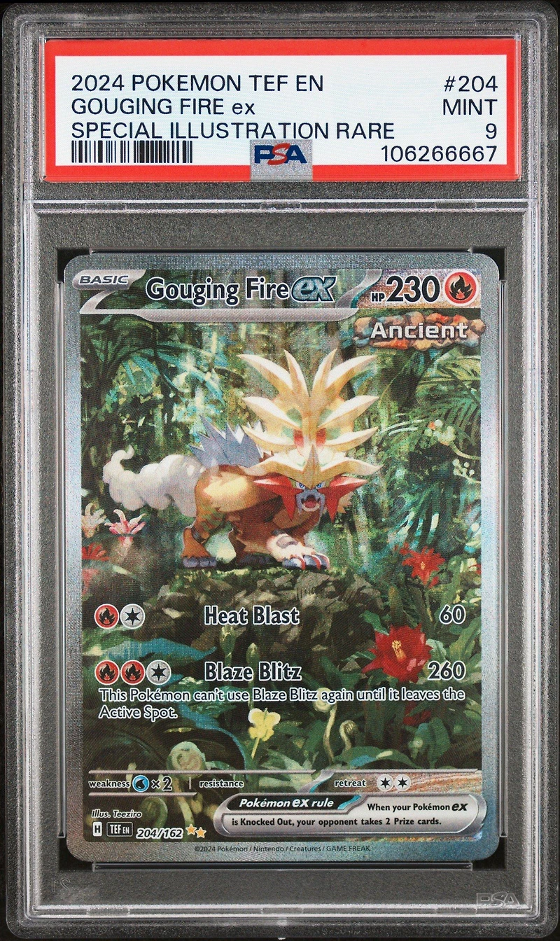 2024 Pokemon Tef En-temporal Forces 204 Gouging Fire Ex Special Illustration Rare PSA