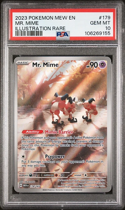 2023 Pokemon Mew En-151 179 Mr. Mime Illustration Rare PSA