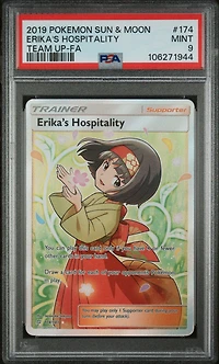2019 Pokemon Sun & Moon Team Up 174 Full Art/erika's Hospitality PSA