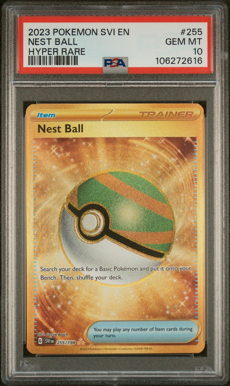 2023 Pokemon Svi En-scarlet & Violet 255 Nest Ball Hyper Rare PSA