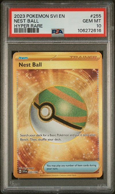 2023 Pokemon Svi En-scarlet & Violet 255 Nest Ball Hyper Rare PSA