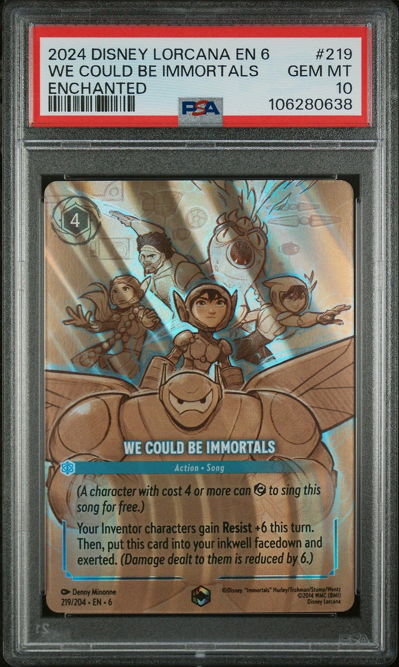 2024 Disney Lorcana En 6-azurite Sea 219 We Could Be Immortals Enchanted PSA 10