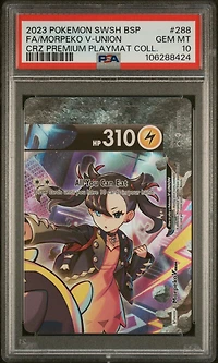 2023 Pokemon Swsh Black Star Promo Full Art/morpeko V-union Crown Zenith Premium Playmat Collection-morpeko V-union PSA