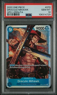 2022 One Piece Op01-romance Dawn 070 Dracule Mihawk Errata PSA 10