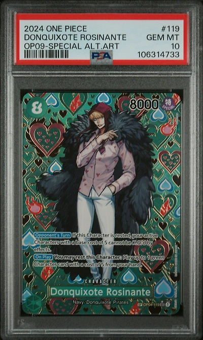 2024 One Piece Op09-emperors In The New World 119 Donquixote Rosinante Special Alternate Art PSA 10