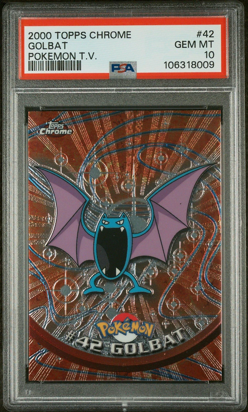 2000 Topps Chrome Pokemon T.v. 42 Golbat PSA 10