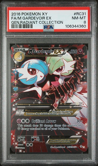2016 Pokemon Xy Generations Radiant Collection Rc31 Full Art/m Gardevoir Ex PSA