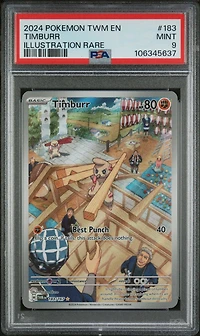 2024 Pokemon Twm En-twilight Masquerade 183 Timburr Illustration Rare PSA