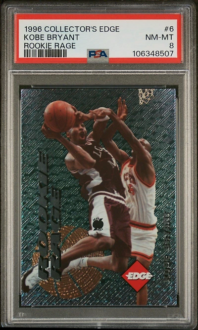 1996 Collector's Edge Rookie Rage 6 Kobe Bryant PSA 8