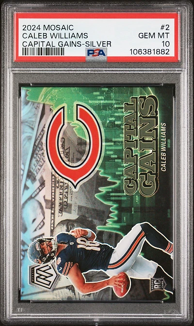 2024 Panini Mosaic Capital Gains 2 Caleb Williams Silver PSA 10
