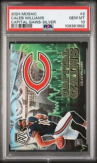 2024 Panini Mosaic Capital Gains 2 Caleb Williams Silver PSA 10