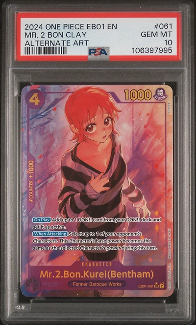 2024 One Piece Eb01-extra Booster -memorial Collection- 061 Mr. 2 Bon Clay Alternate Art PSA 10