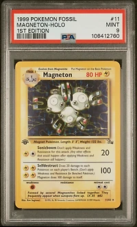 1999 Pokemon Fossil 11 Magneton-holo 1st Edition PSA