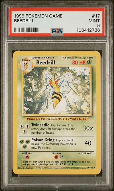 1999 Pokemon Game 17 Beedrill PSA