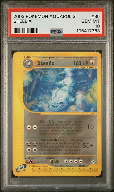 2003 Pokemon Aquapolis 35 Steelix PSA 10