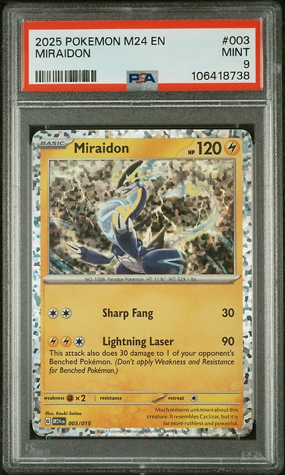 2025 Pokemon M24 En-mcdonald's Collection 003 Miraidon PSA 9