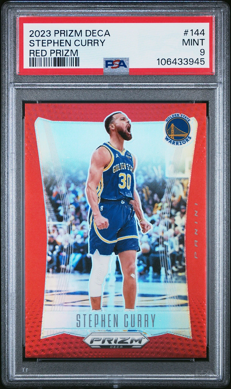 2023 Panini Prizm Deca 144 Stephen Curry Red Prizm PSA 9